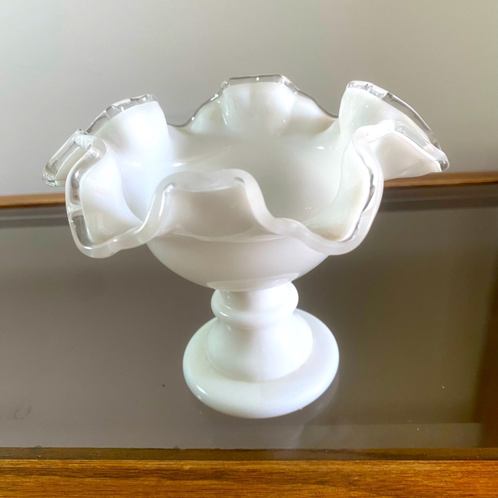 Fenton Silver Crest “Silvercrest” Pedestal Bowl